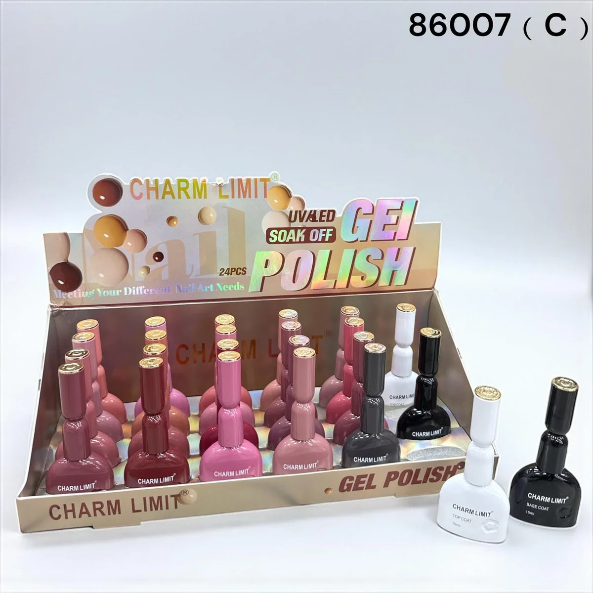 CHARM LIMIT GEL POLISH X 60 ESMALTES + 6 TOP + 6 BASE
