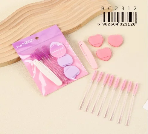 P*12 KIT DE CEPILLO PARA PESTANA/ESPONJAS/PERFILADOR  12PCS NAEZ