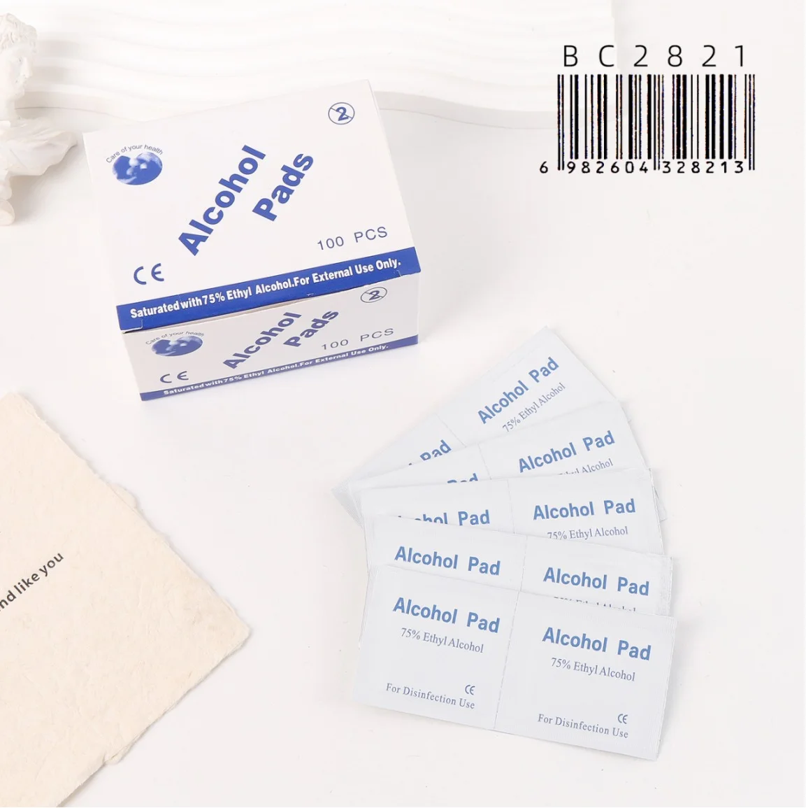 PADS DE ALGODON CON ALCOHOL AL 75% ANTISEPTICOS 100PCS