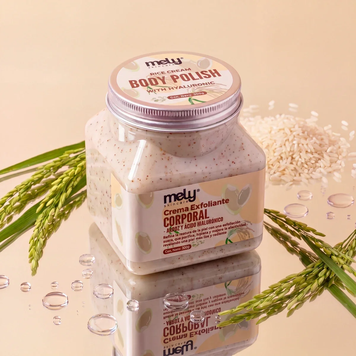 EXFOLIANTE CORPORAL EN CREMA DE ARROZ 350G MELY