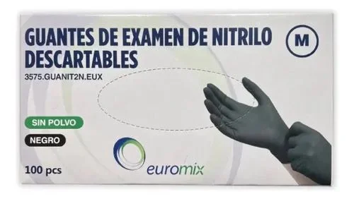 GUANTES DE EXAMEN DE NITRILO DESCARTABLES TALLE M