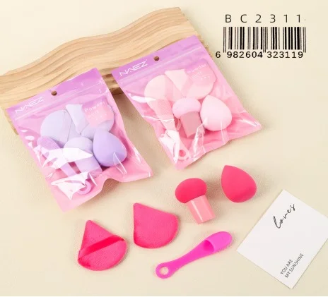 P*12 SET DE MAQUILLAJE 5EN1 ESPONJA/BROCHA/APLICADOR DE SILICONA NAEZ