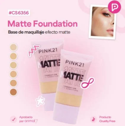BASE MATTE DE MAQUILLAJE PINK21