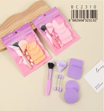 P*12 SET DE MAQUILLAJE ESPONJAS/BROCHA 9PCS NAEZ
