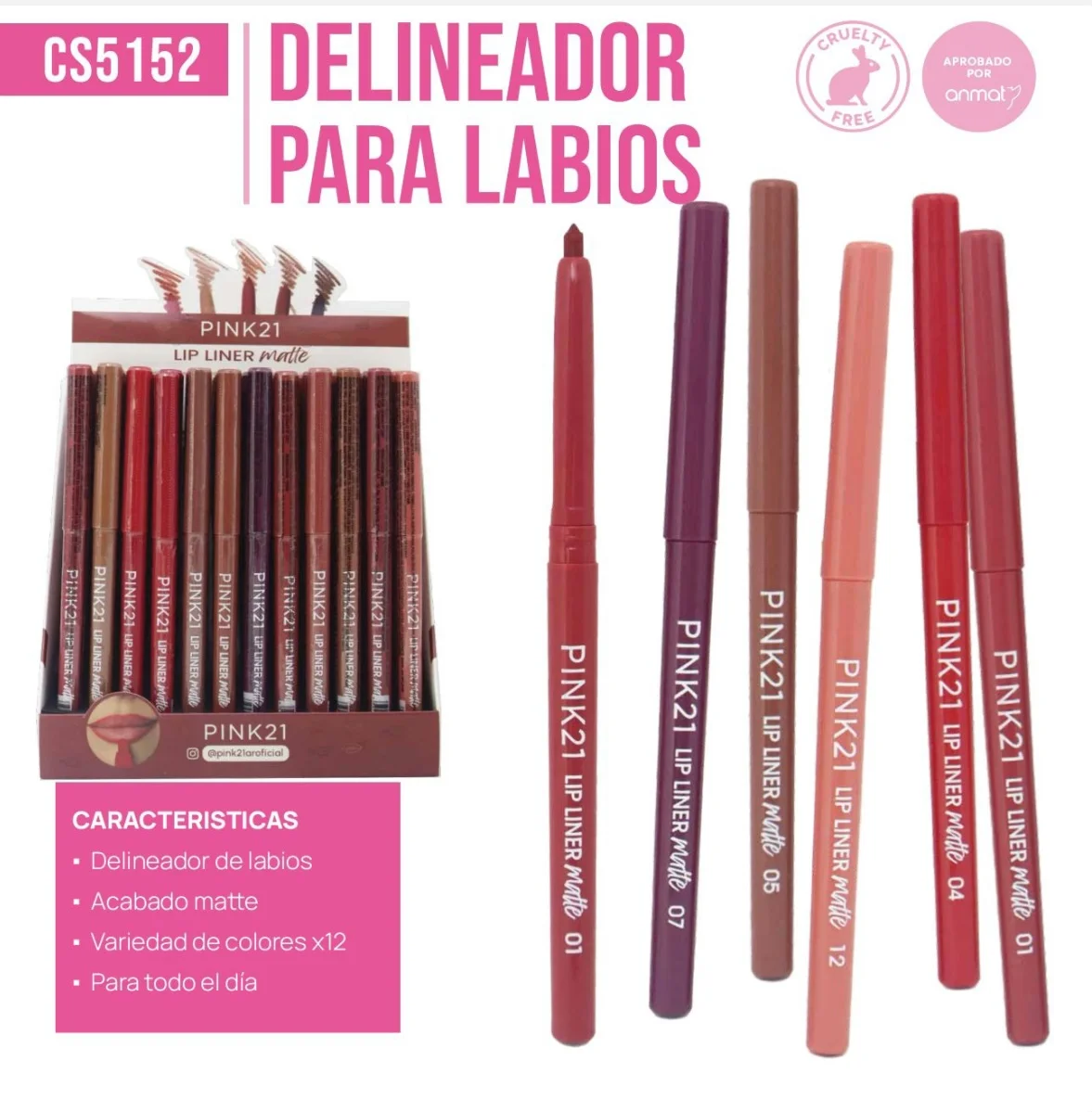 DELINEADOR PARA LABIOS PINK21