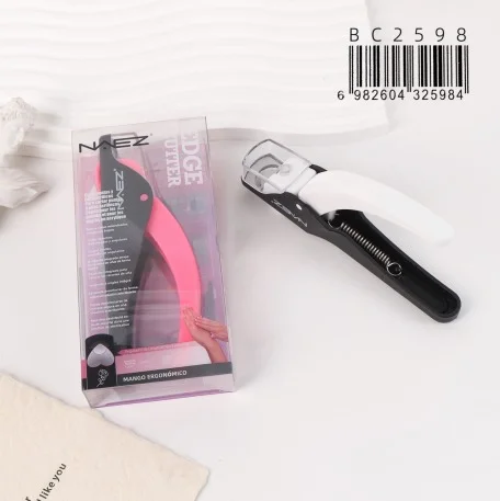 ALICATE CORTA TIPS CON DEPOSITO ATRAPA UNAS MANGO ERGONOMICO  NAEZ