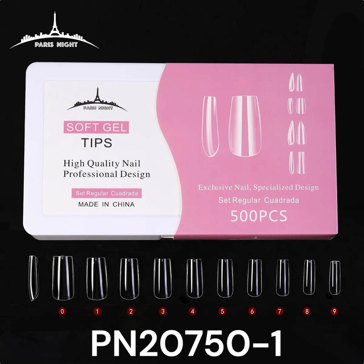 PARIS NIGHT TIPS SOFT GEL 500 PCS