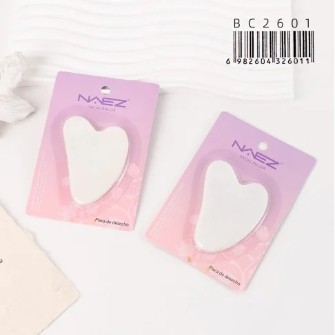 PIEDRA GUA SHA FACIAL MASAJEADOR CORAZON DE RESINA NAEZ