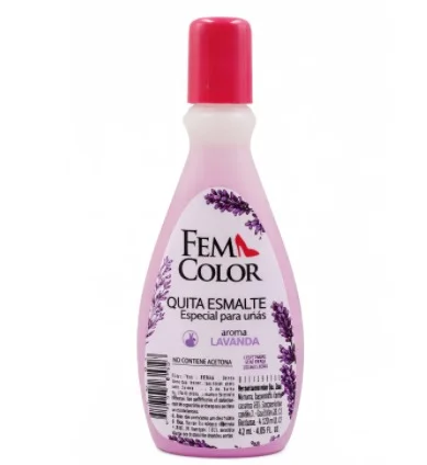 QUITA ESMALTE SIN ACETONA LAVANDA 120ML FEM COLOR