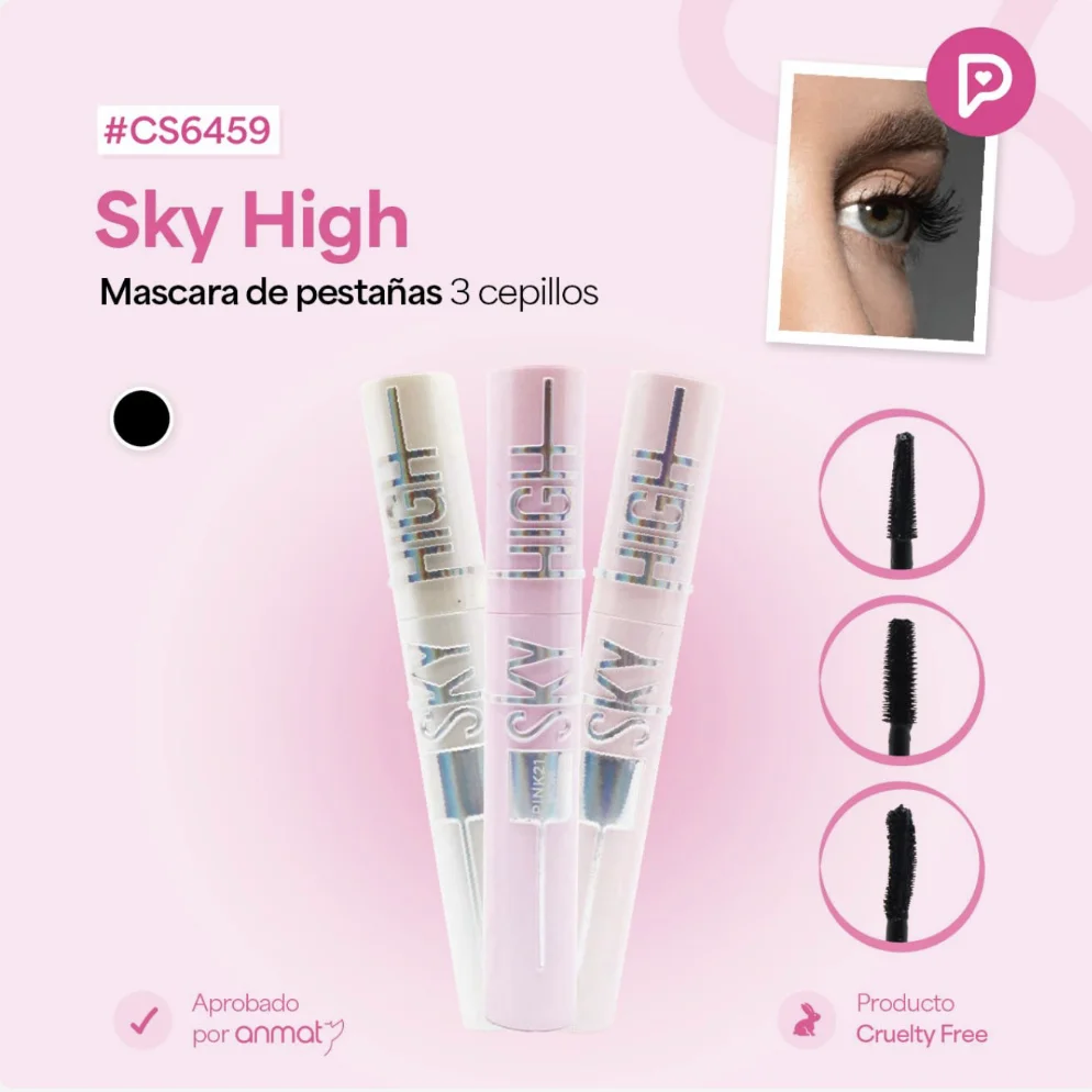 MASCARA DE PESTAÑAS 3 CEPILLO SKY HIGH PINK21/87610