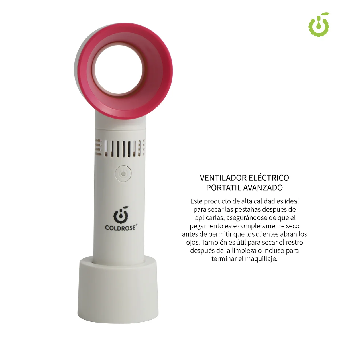 VENTILADOR SECADOR PARA PESTANAS UNAS USB RECARGABLE CHERIMOYA